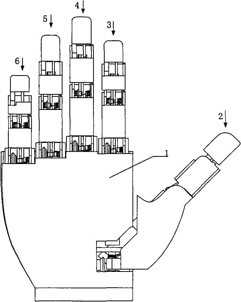 Coupling underactuated integrated bionic hand device