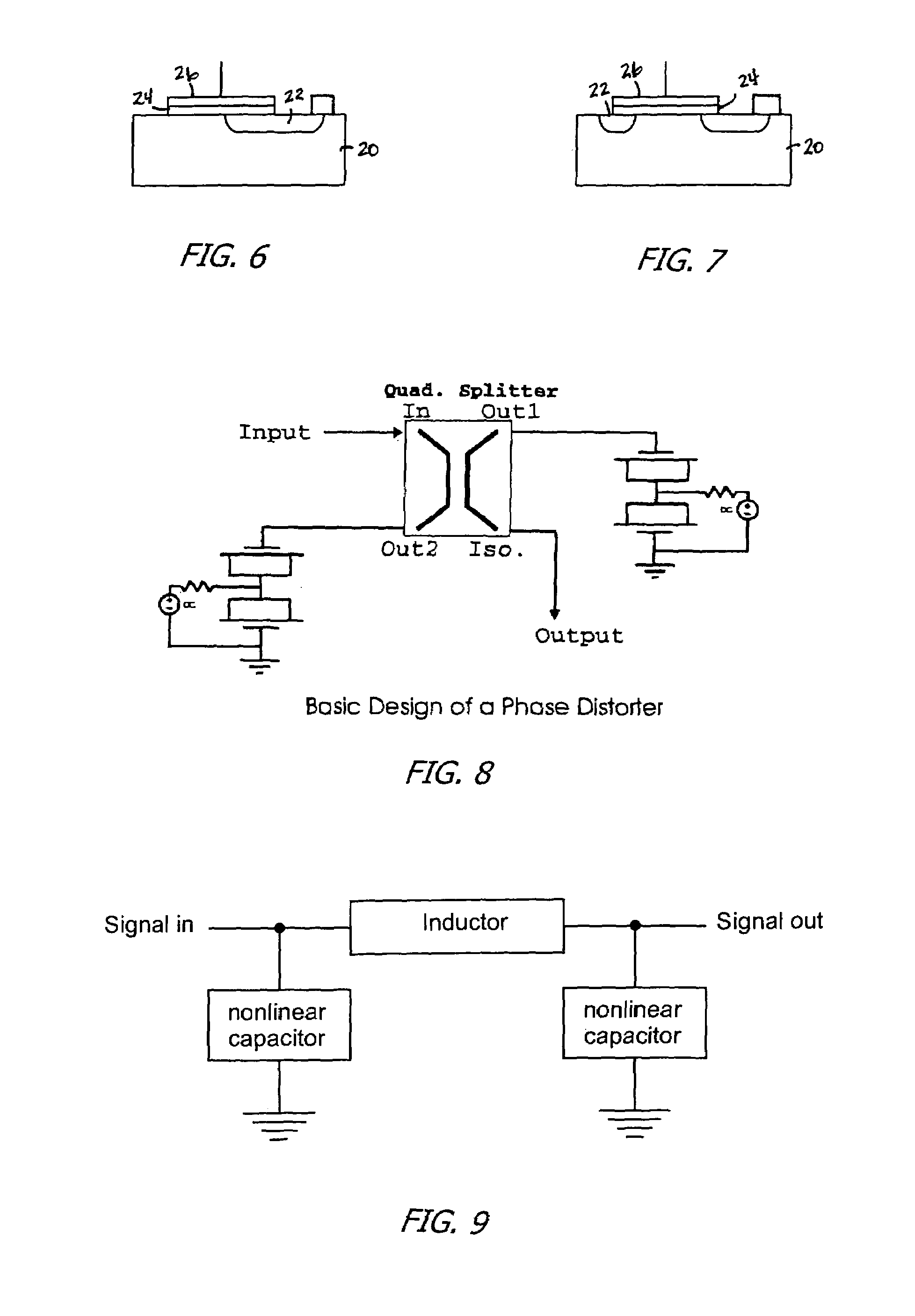 Phase distortion using MOS nonlinear capacitance