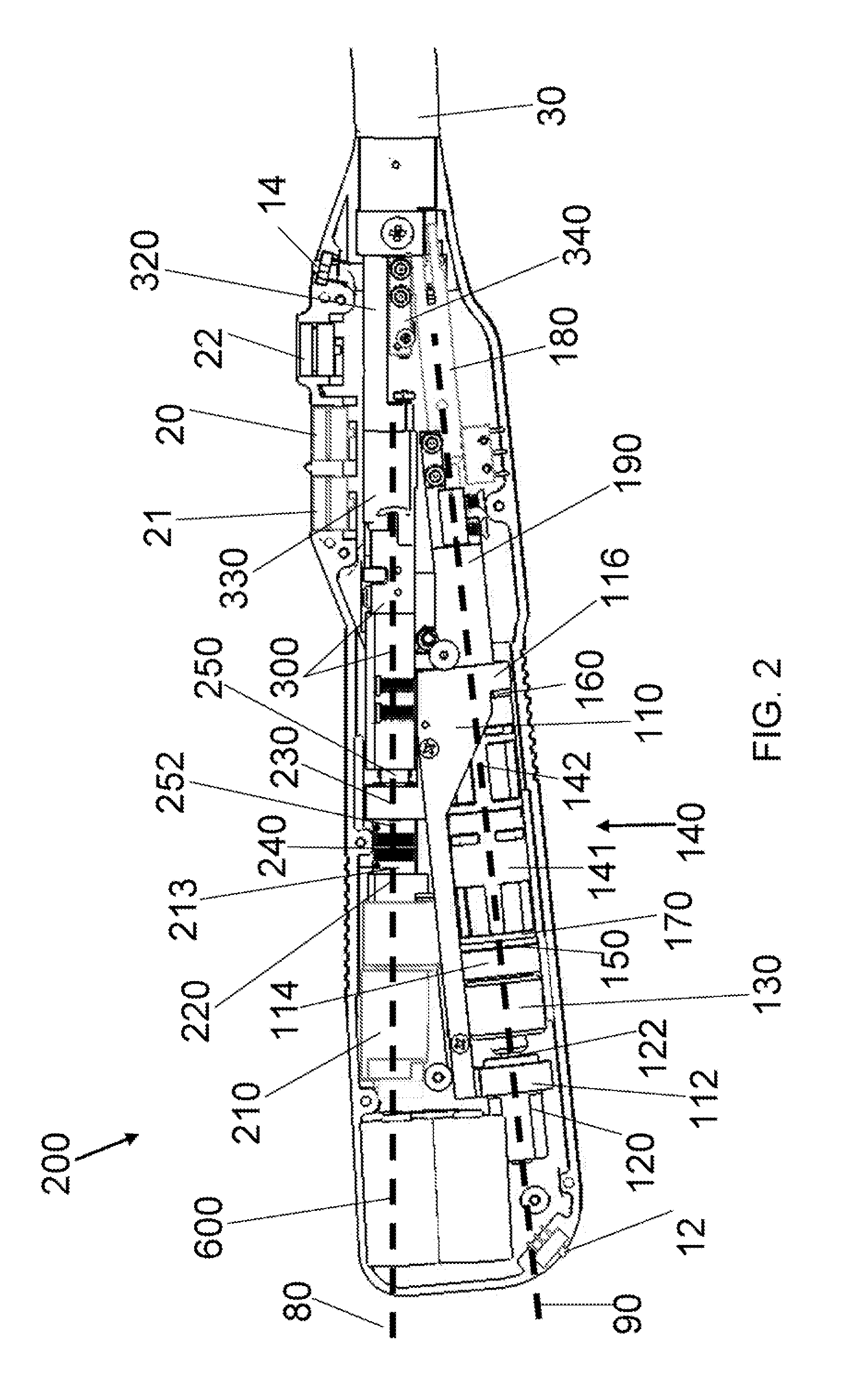 Electrically self-powered surgical instrument with manual release