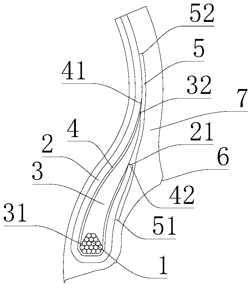 Steel wire carcass passenger tire bead structure