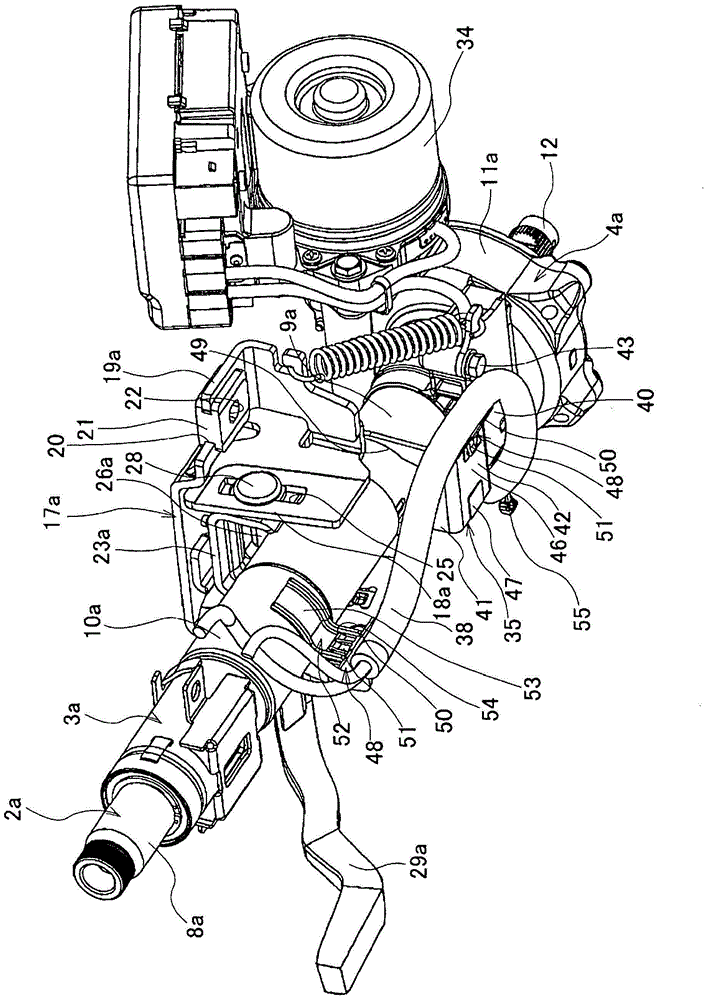 Impact absorbing steering device