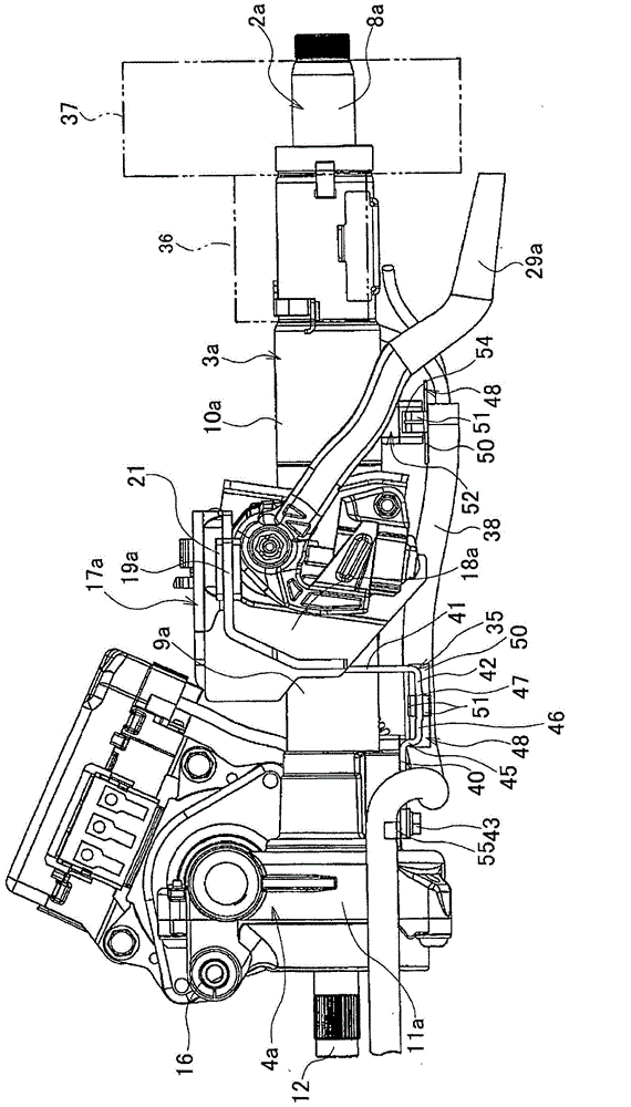 Impact absorbing steering device