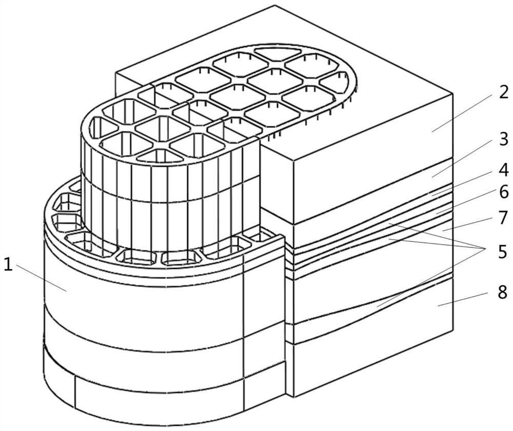 Ultra-large deepwater step type open caisson and soil taking strategy and construction method thereof