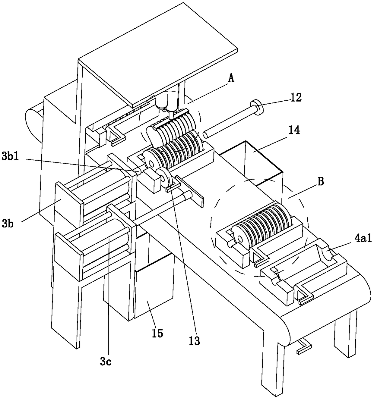 Grinding wheel automatic dismounting machine containing Teflon sheet and dismounting technology thereof