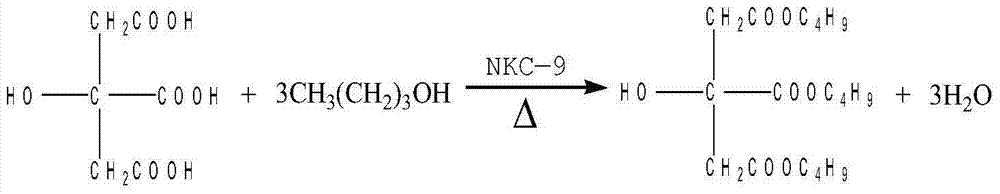 Method for preparing tributyl citrate by taking macroporous strong-acid cation exchange resin as catalyst