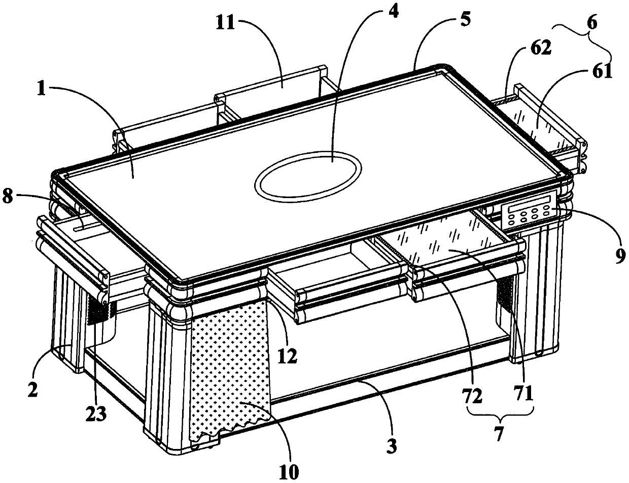 Novel multifunctional heating table with drawer