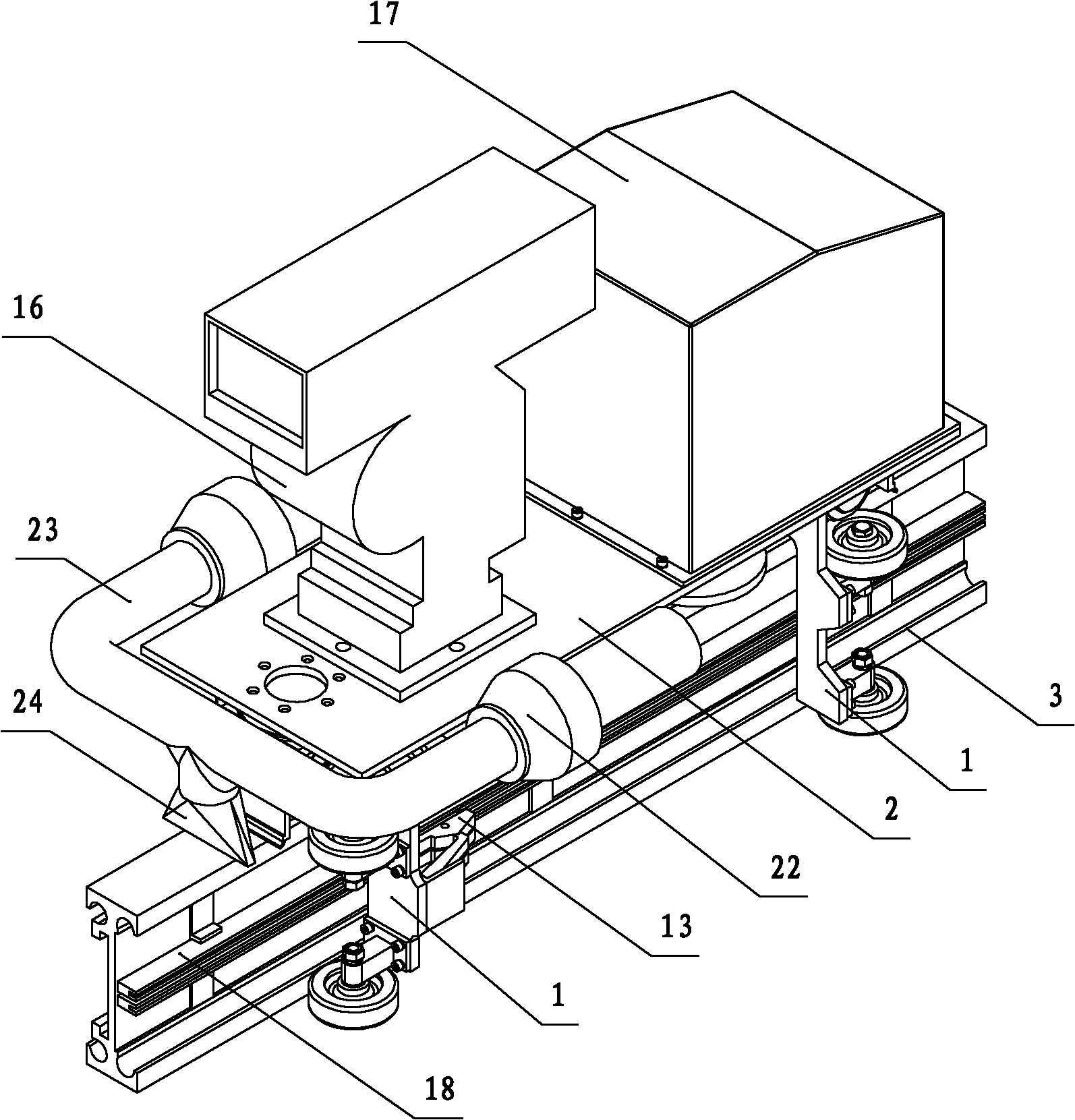 Transformer station rail-mounted intelligent patrol robot