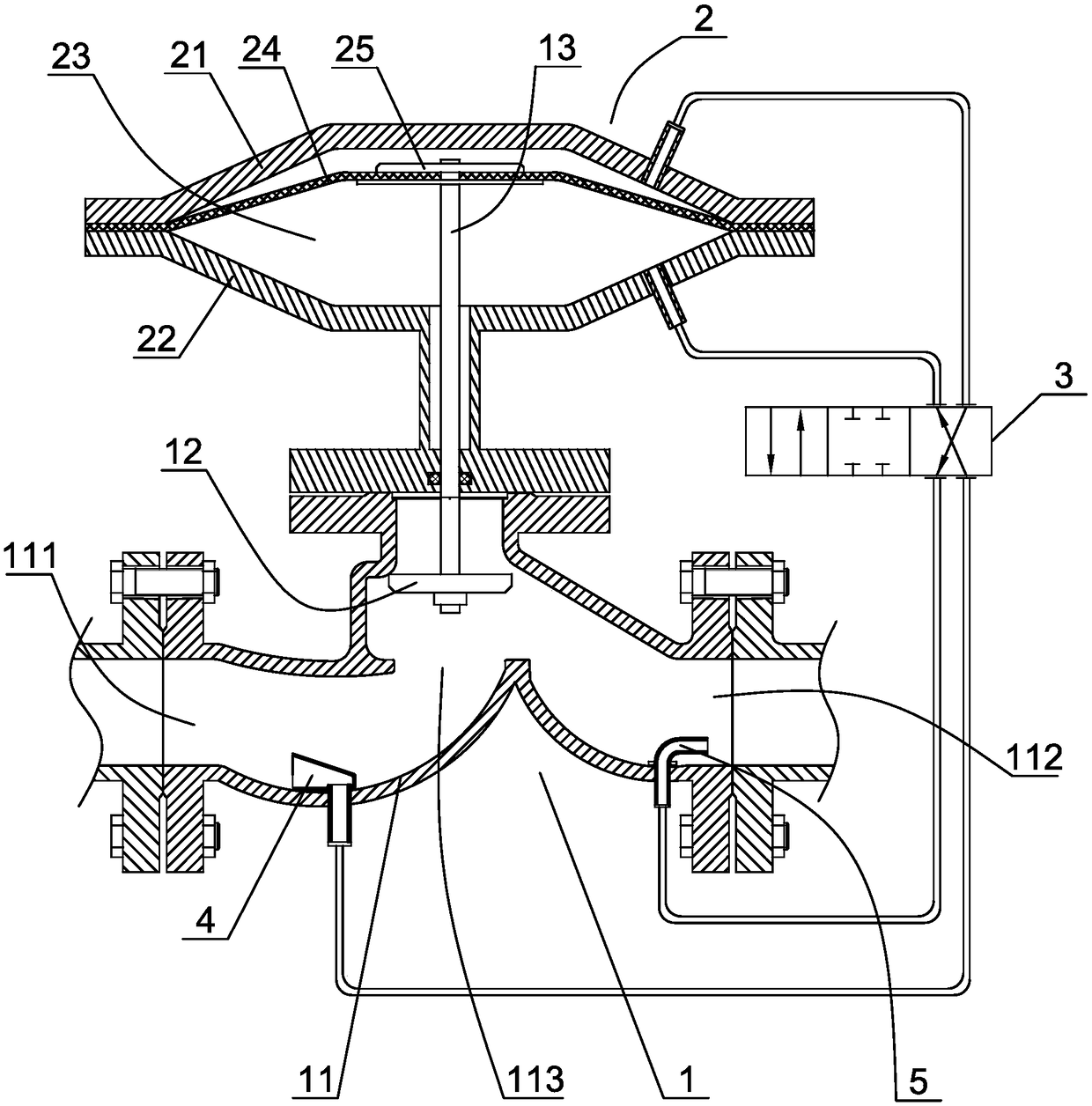 Large flow stop valve assembly and stop valve control method