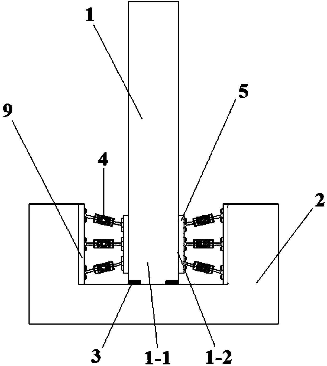 Enlarged cross-shaped steel SRC column with multistage composite dampers