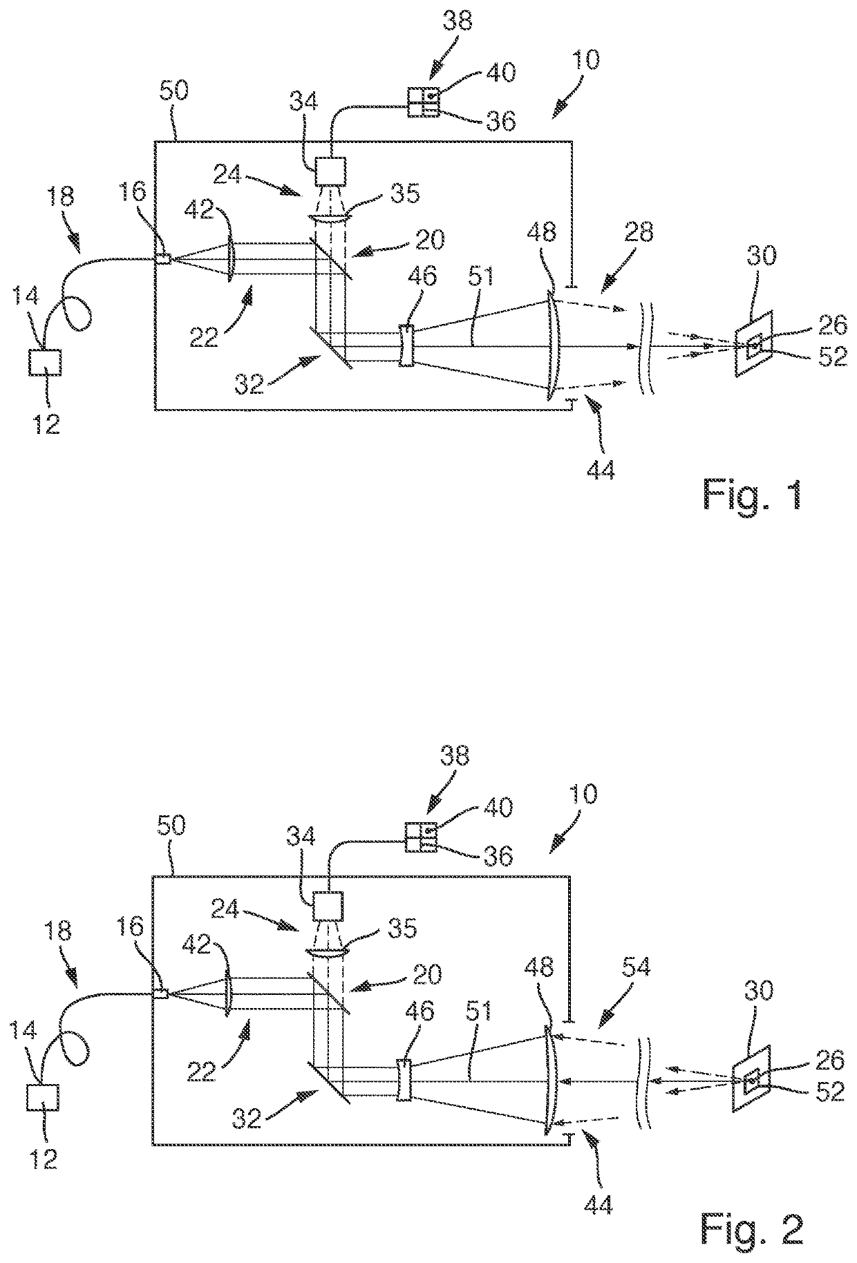 Directed-energy weapon and method for displaying the position of an impact point of the directed-energy weapon