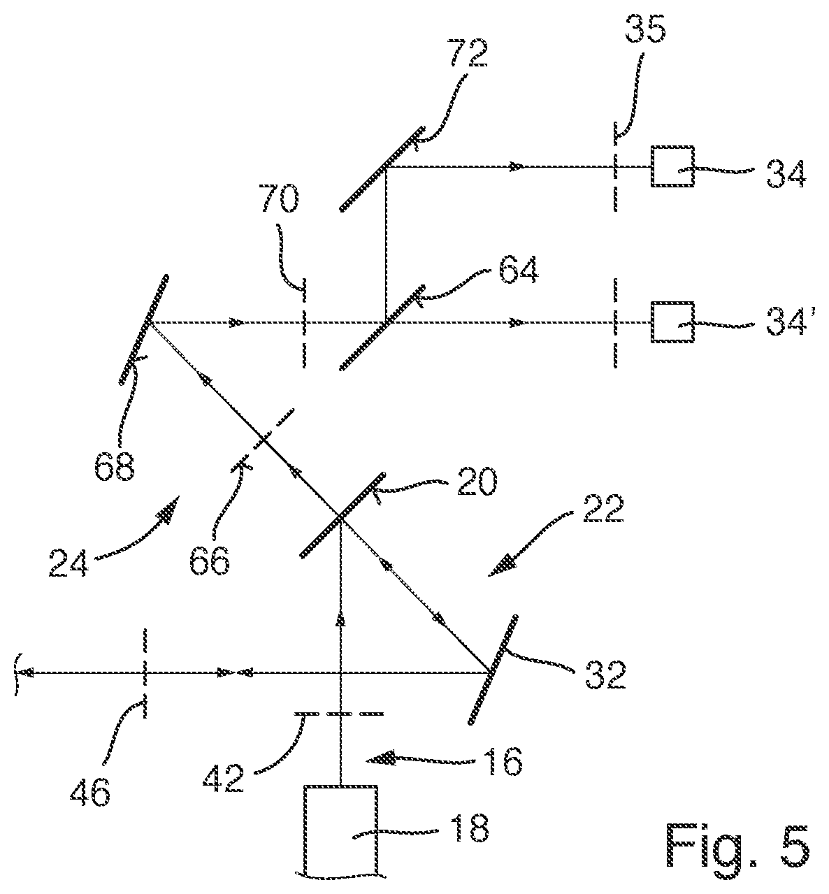 Directed-energy weapon and method for displaying the position of an impact point of the directed-energy weapon