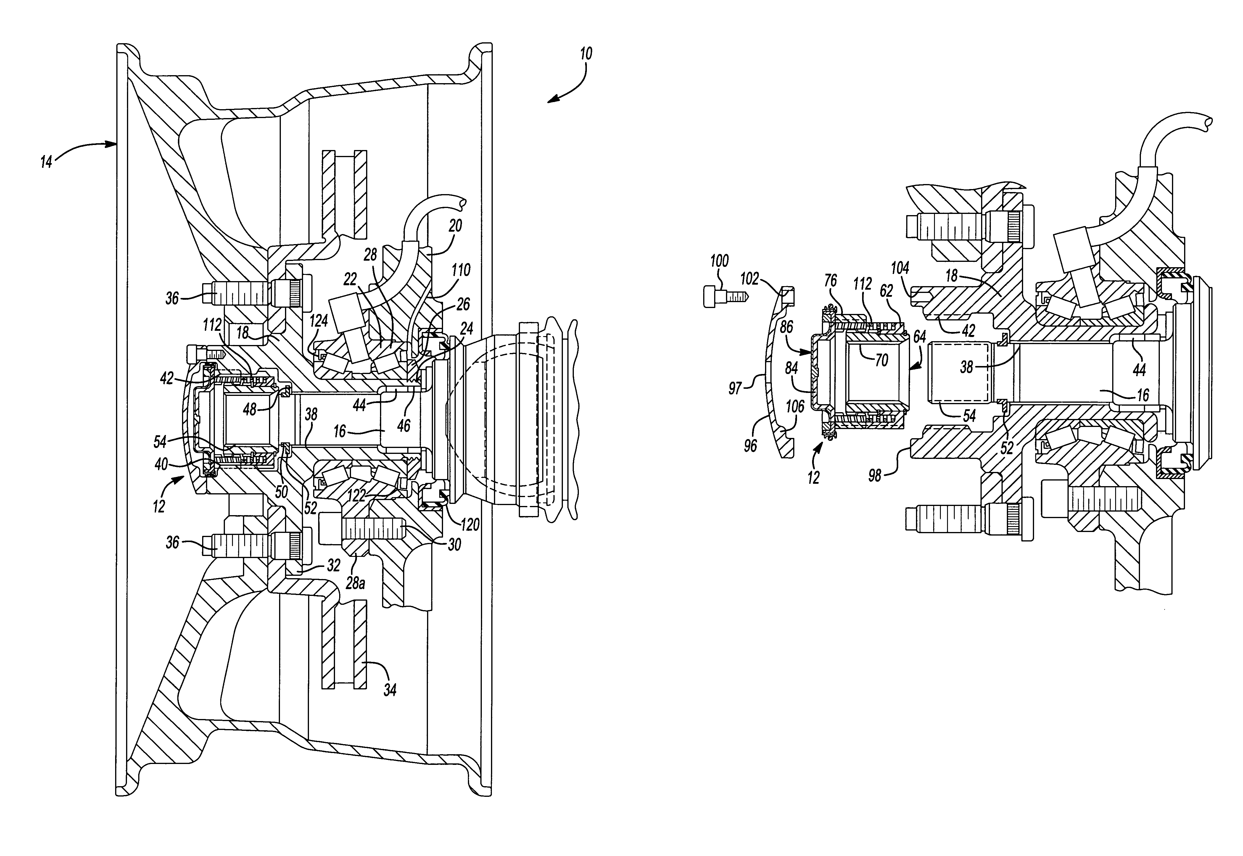 Vacuum locking hub cartridge for four wheel drive vehicle