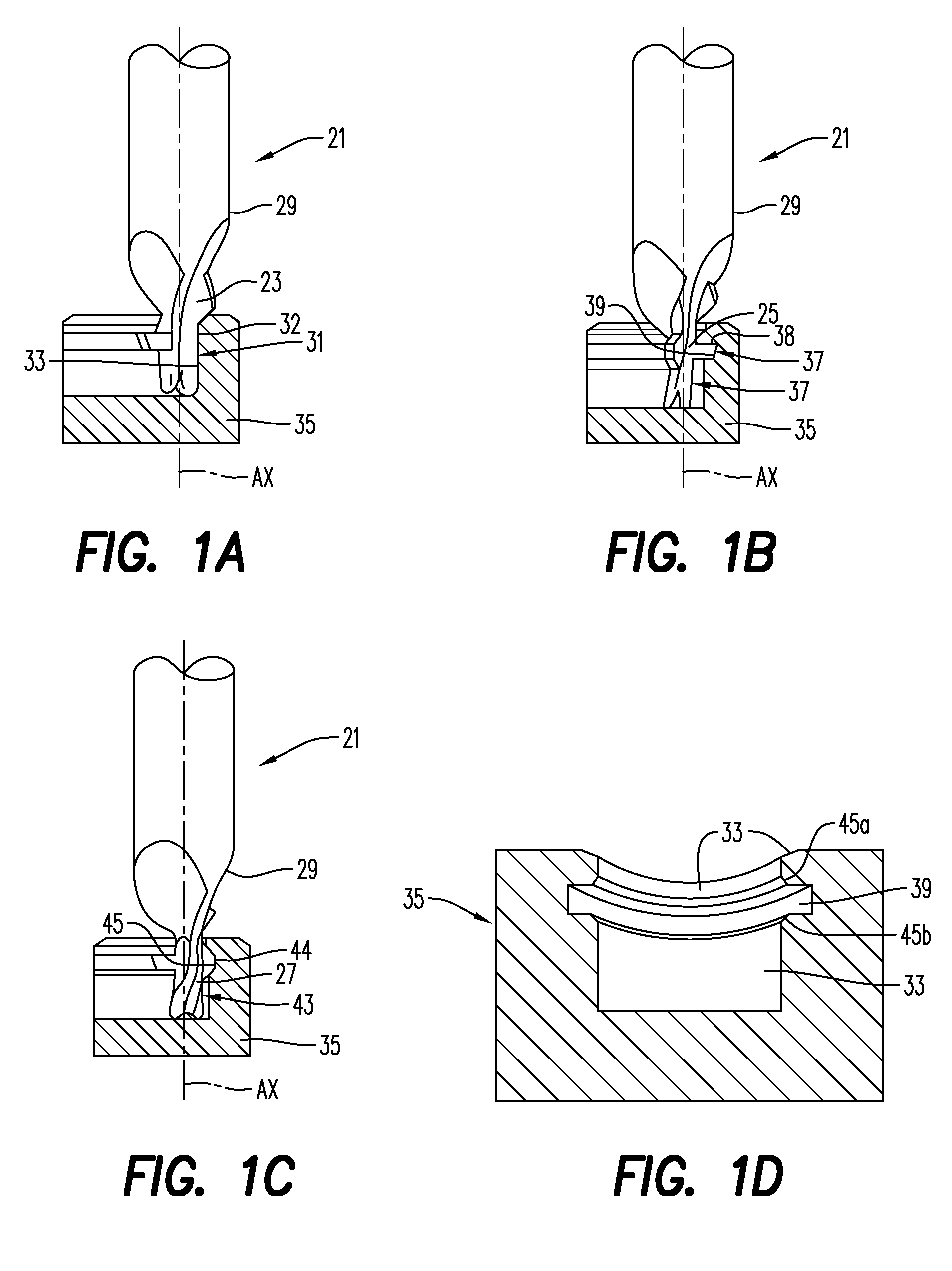 Cutting tool with multiple flutes defining different profiles, and method