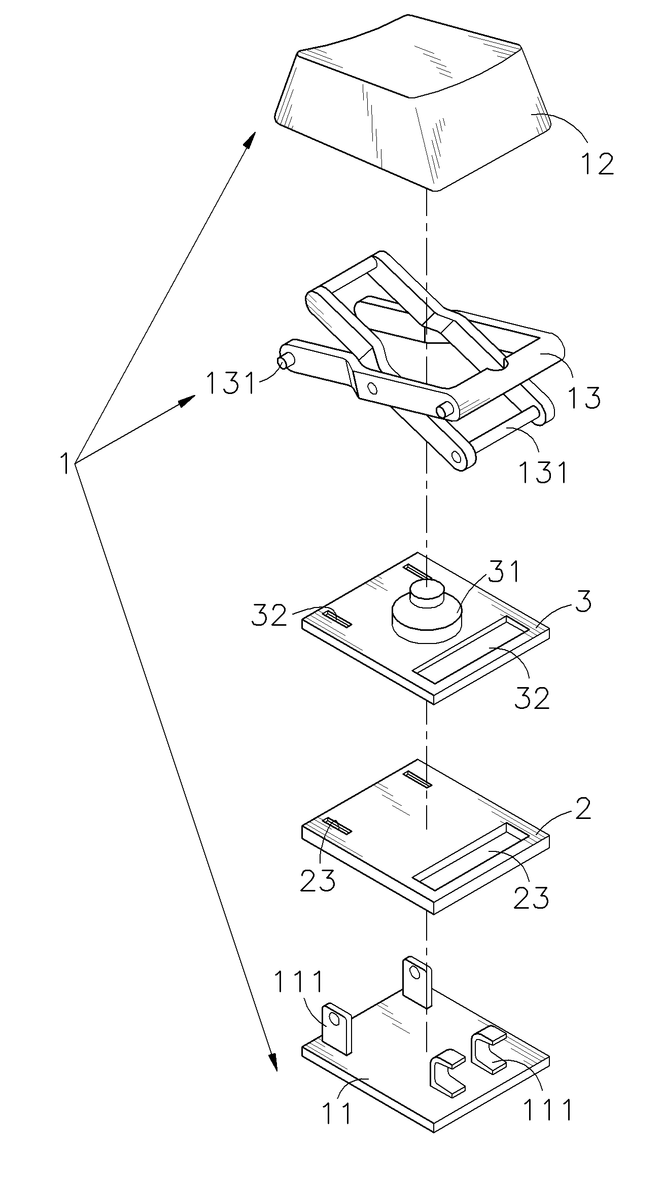 Keyboard structure with a self-luminous circuit board