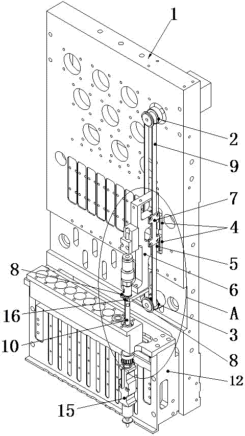 Z-axis driving connection mechanism of nozzle rod of SMT system