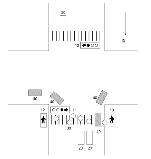 Signal lamp for prompting right-turn vehicle to avoid pedestrians at crossroad