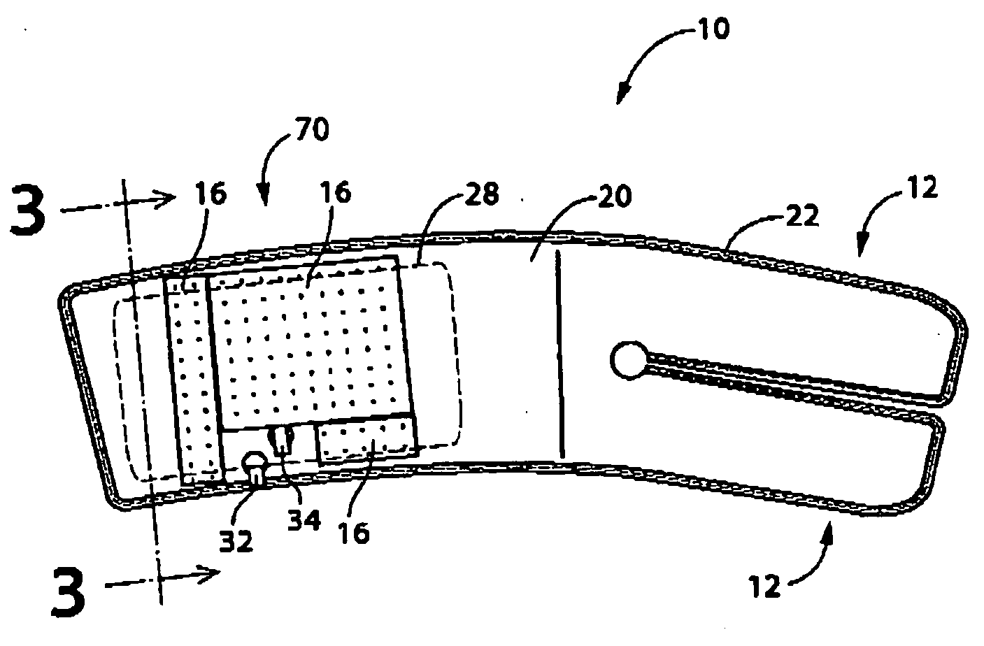 Inflatable cuff for blood pressure measurement