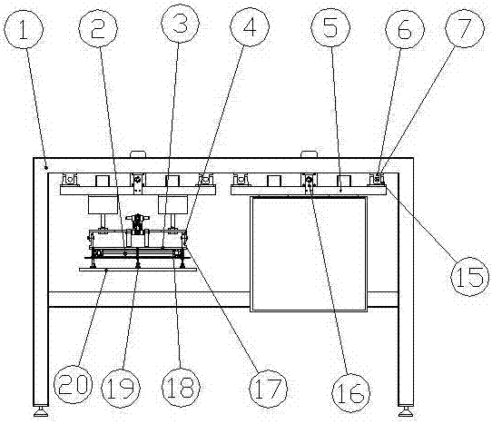 Production, demolding, board-taking and stacking device for gypsum boards