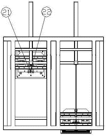 Production, demolding, board-taking and stacking device for gypsum boards