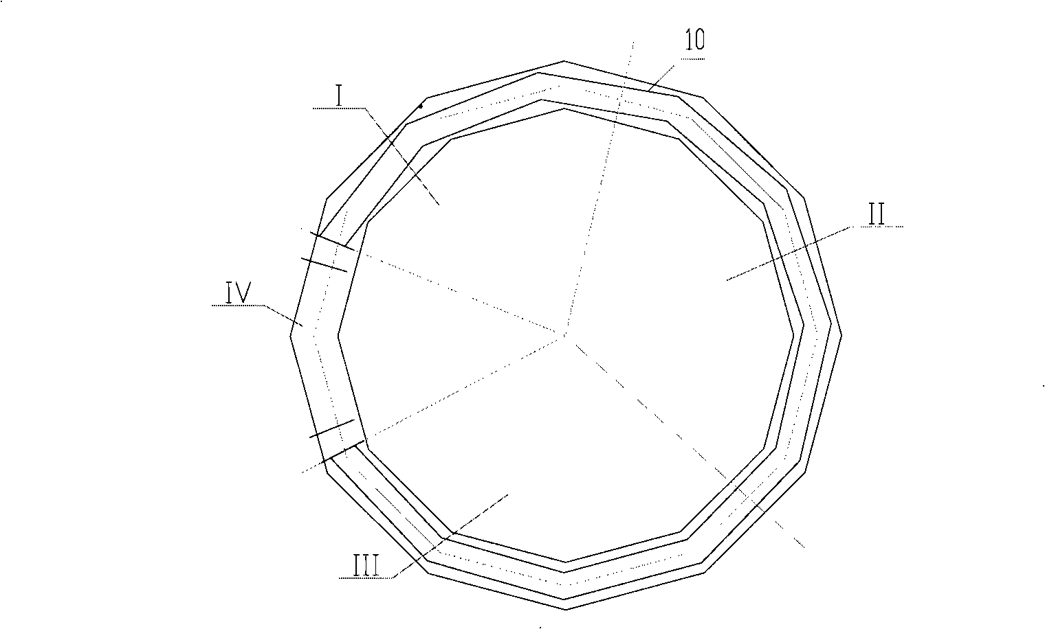 Air input system, annular air duct and annular fluid bath of circular cooler