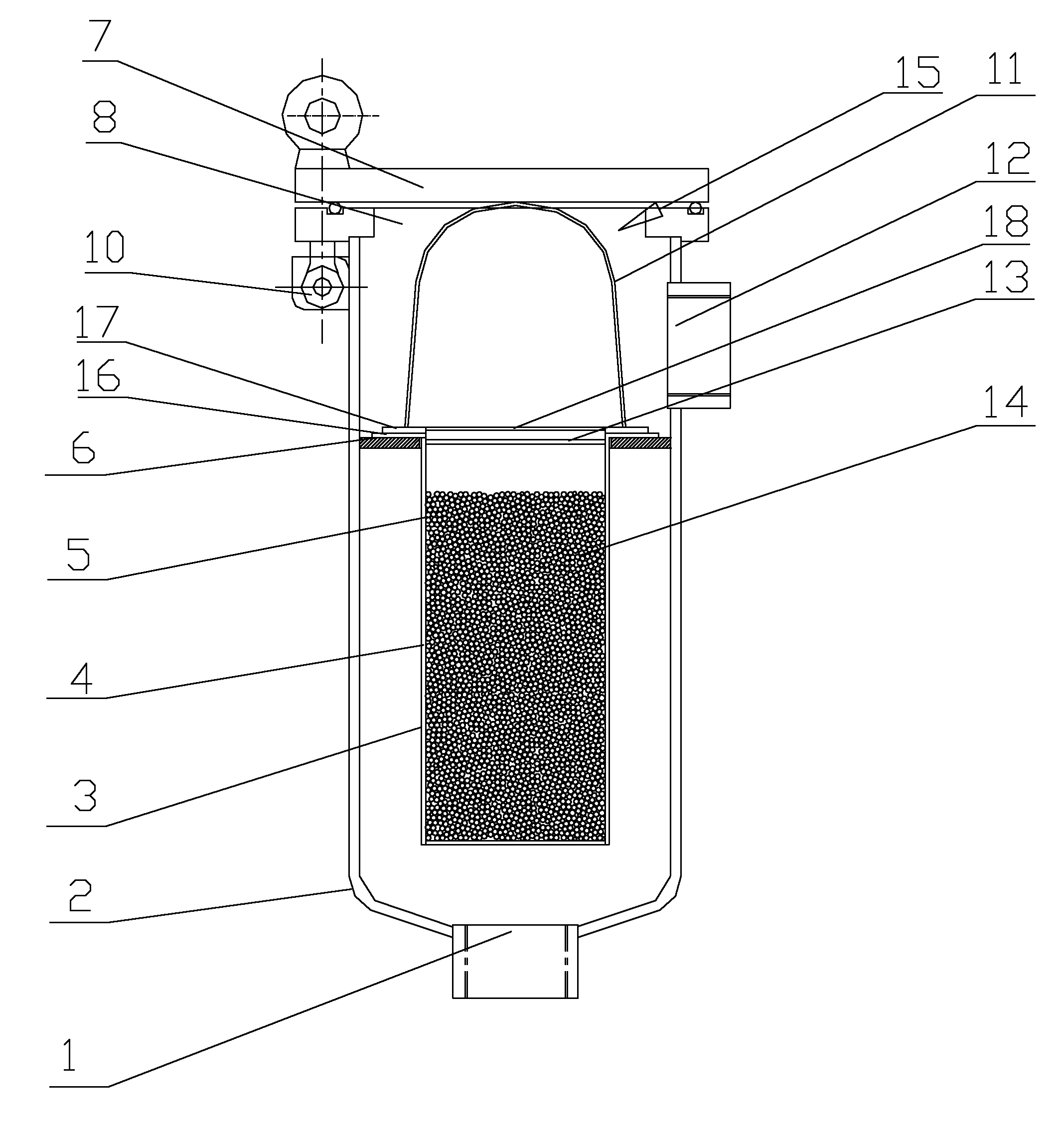 Radioactive wastewater adsorption filter