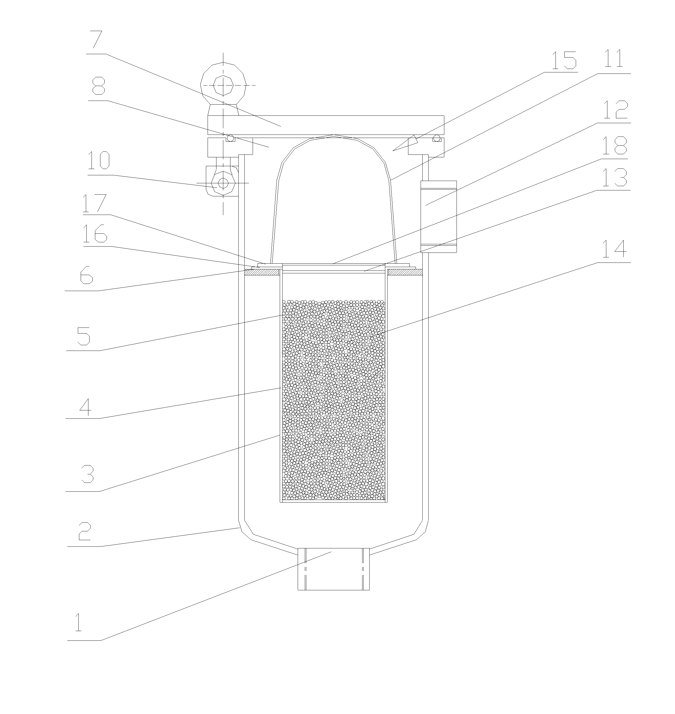 Radioactive wastewater adsorption filter