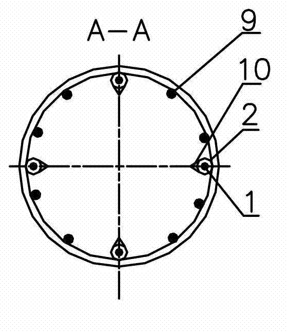 Bonded post-tensioned prestressed construction method for cast-in-place reinforced concrete structure