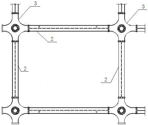 Frame composed of composite columns and composite beam and construction method of frame