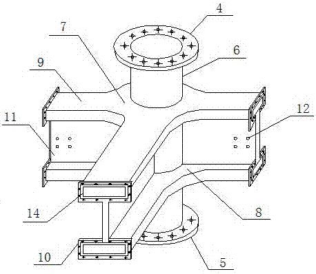 Frame composed of composite columns and composite beam and construction method of frame