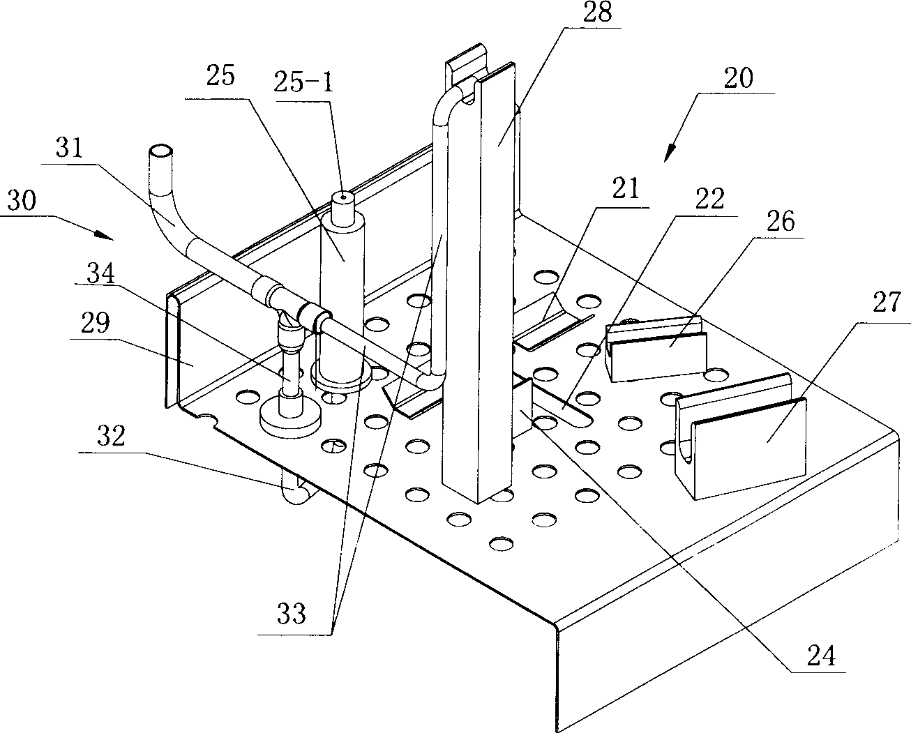 Air conditioner cross-valve welding frock