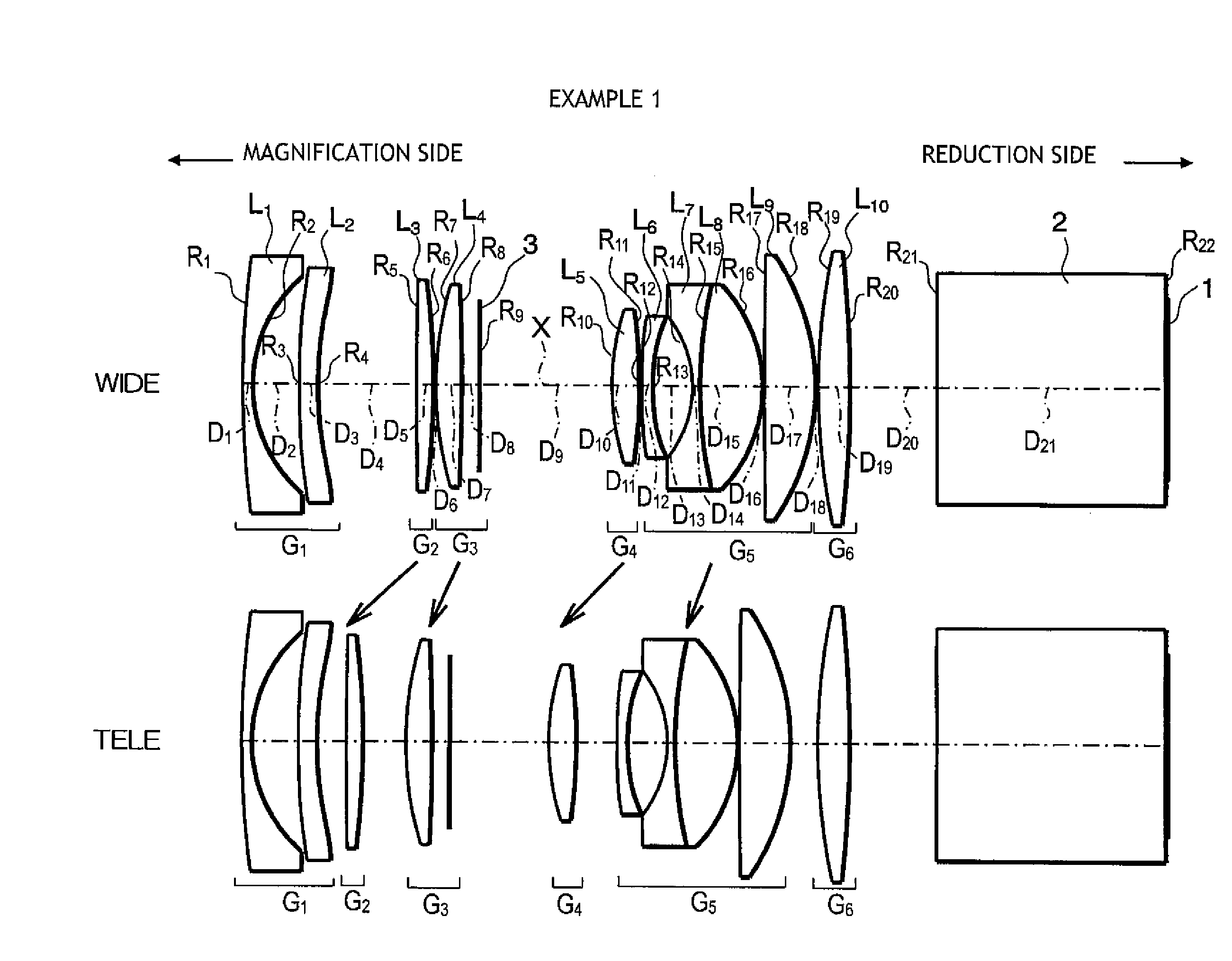 Projecting zoom lens and projection display device