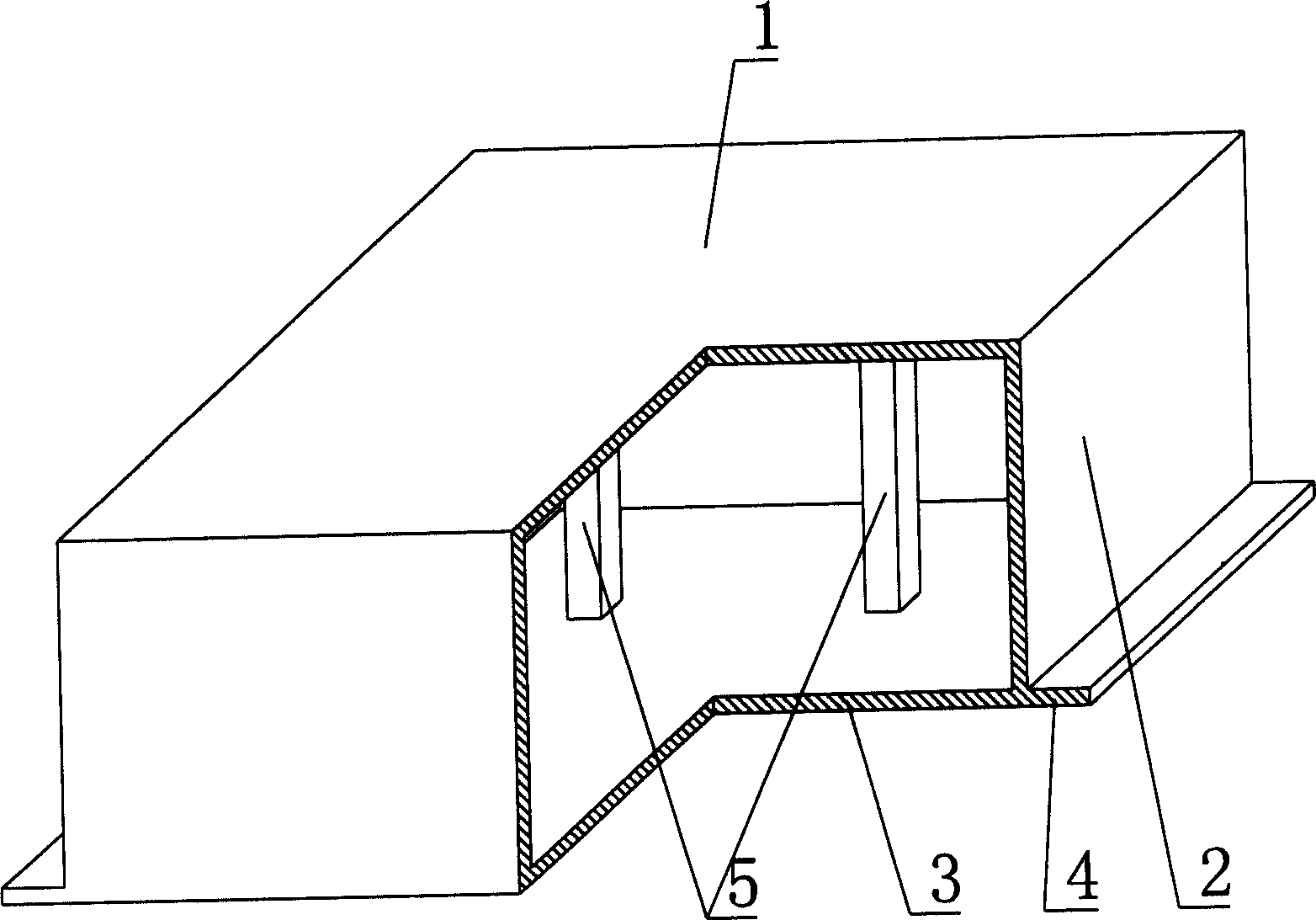 Cast-in-place concrete hollow cavity shuttering member