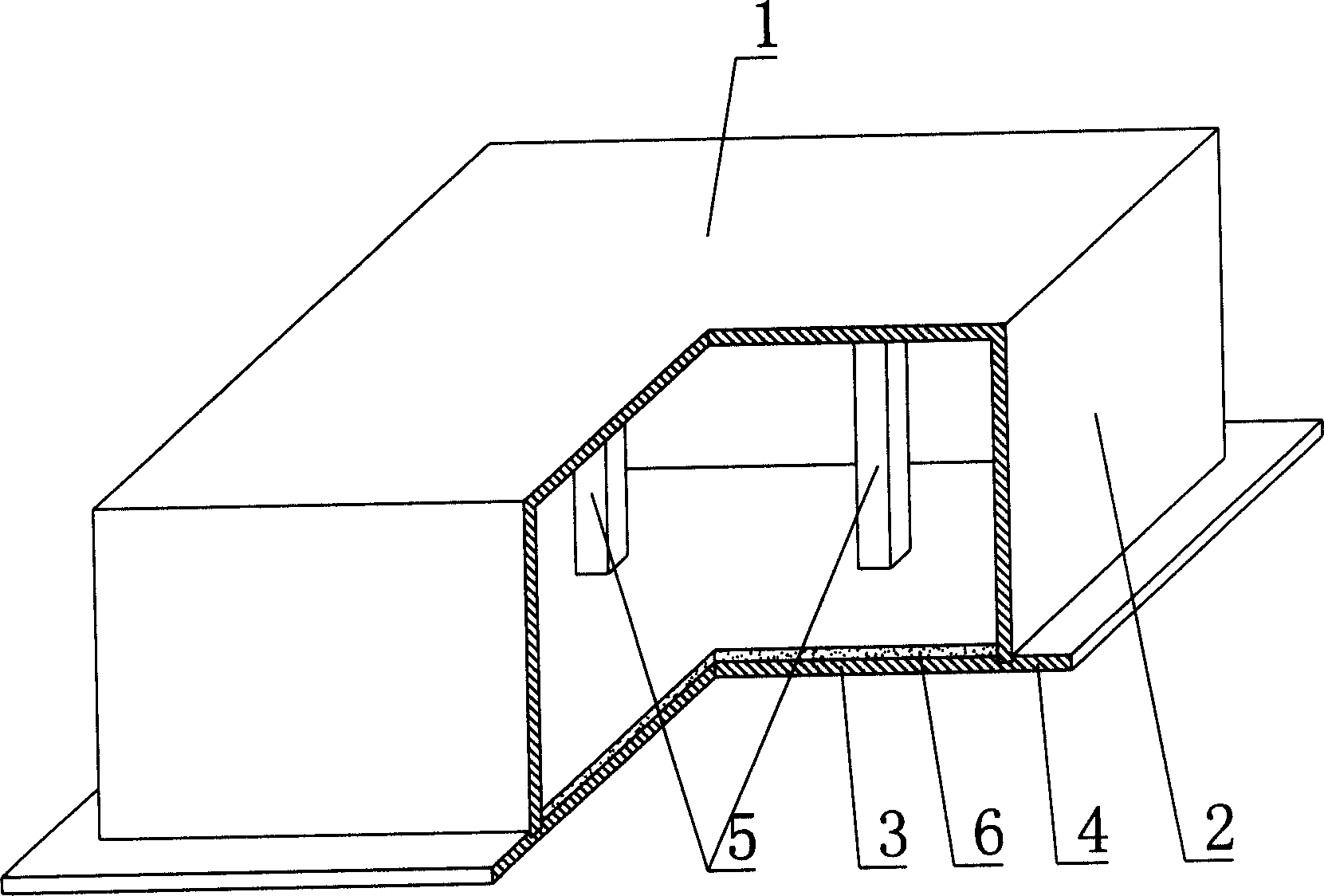 Cast-in-place concrete hollow cavity shuttering member