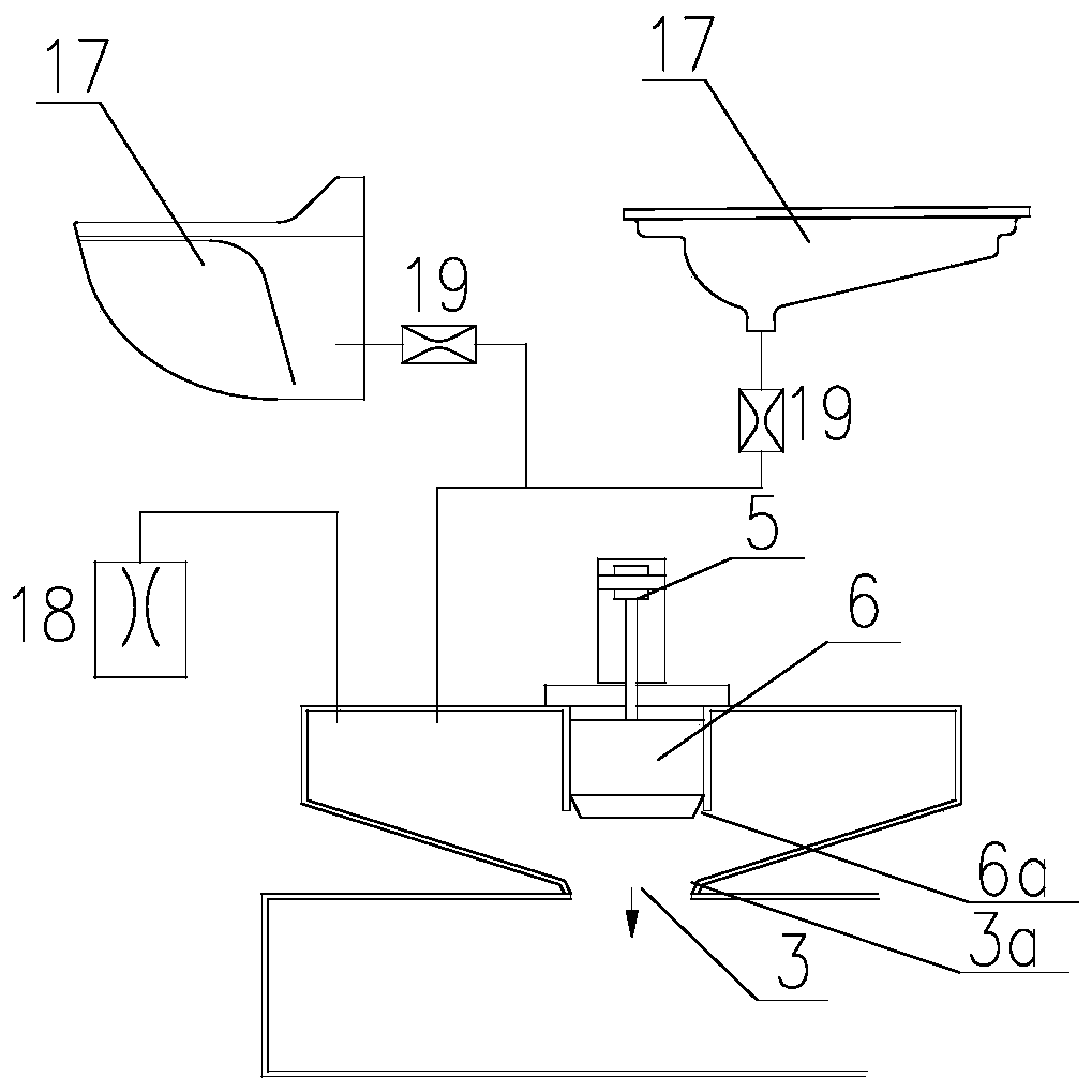 Gravity sewage discharging mechanism of train excrement collecting system and vacuum excrement collecting system