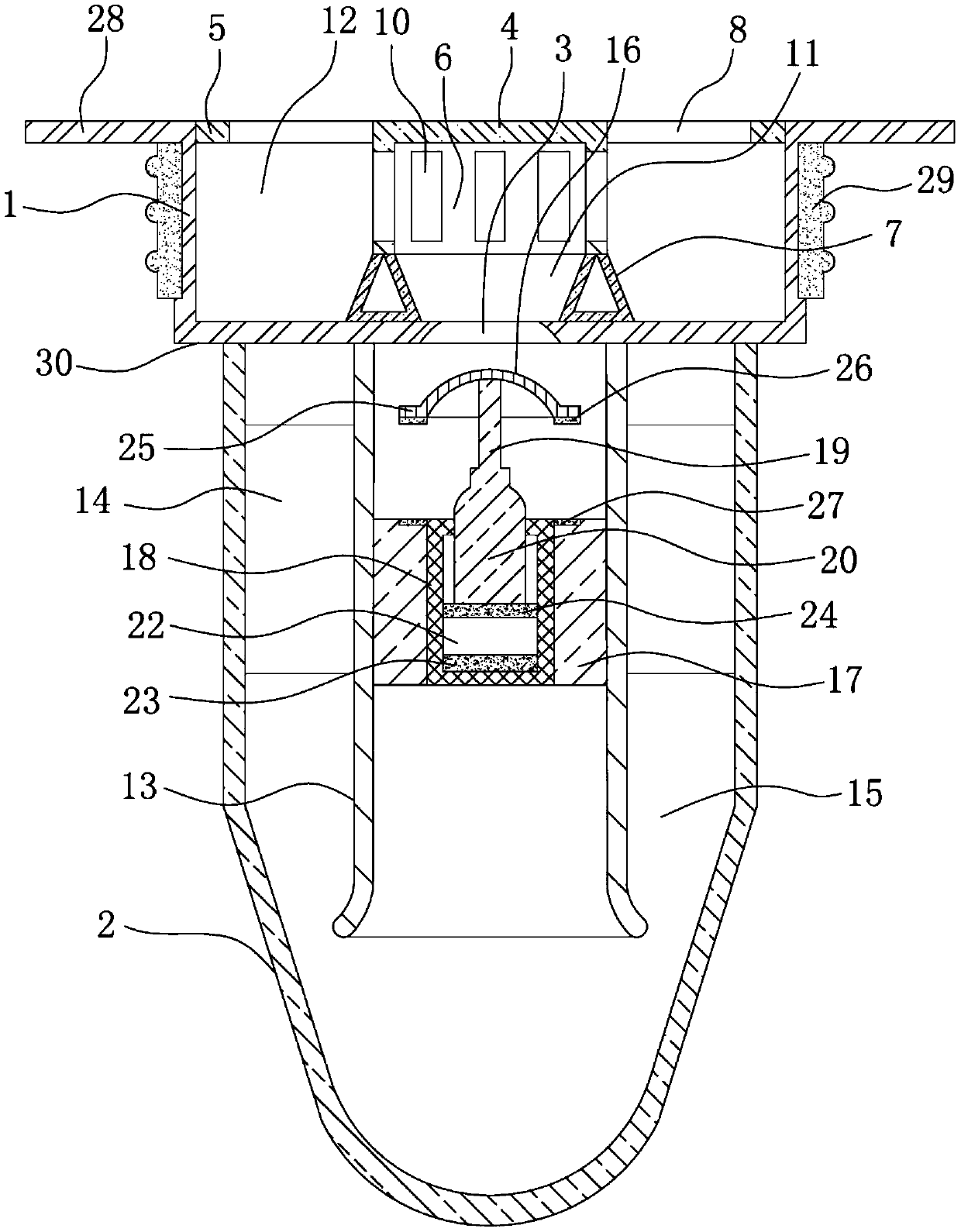 Plug-in double-sealing floor drain core