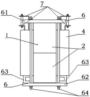 Large-capacity dry-type high-frequency high-voltage transformer