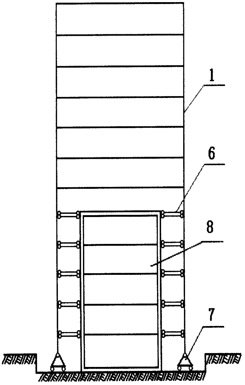 Anti-seismic heightening structure of existing buildings