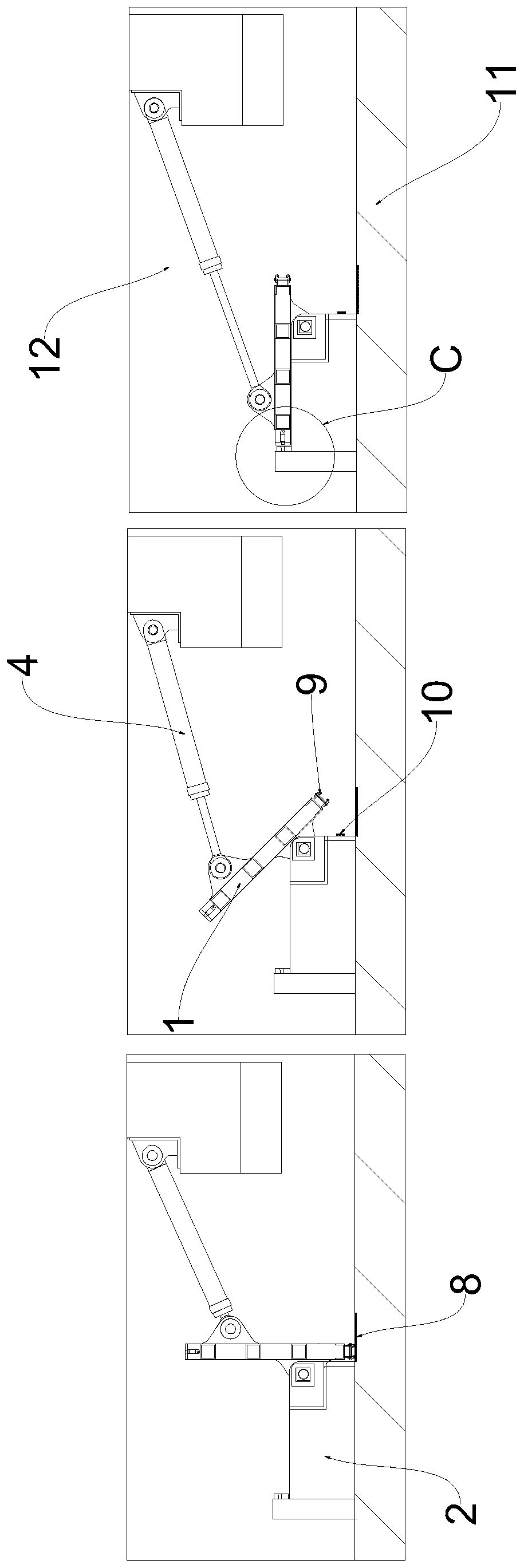 Integral horizontal rotary dam