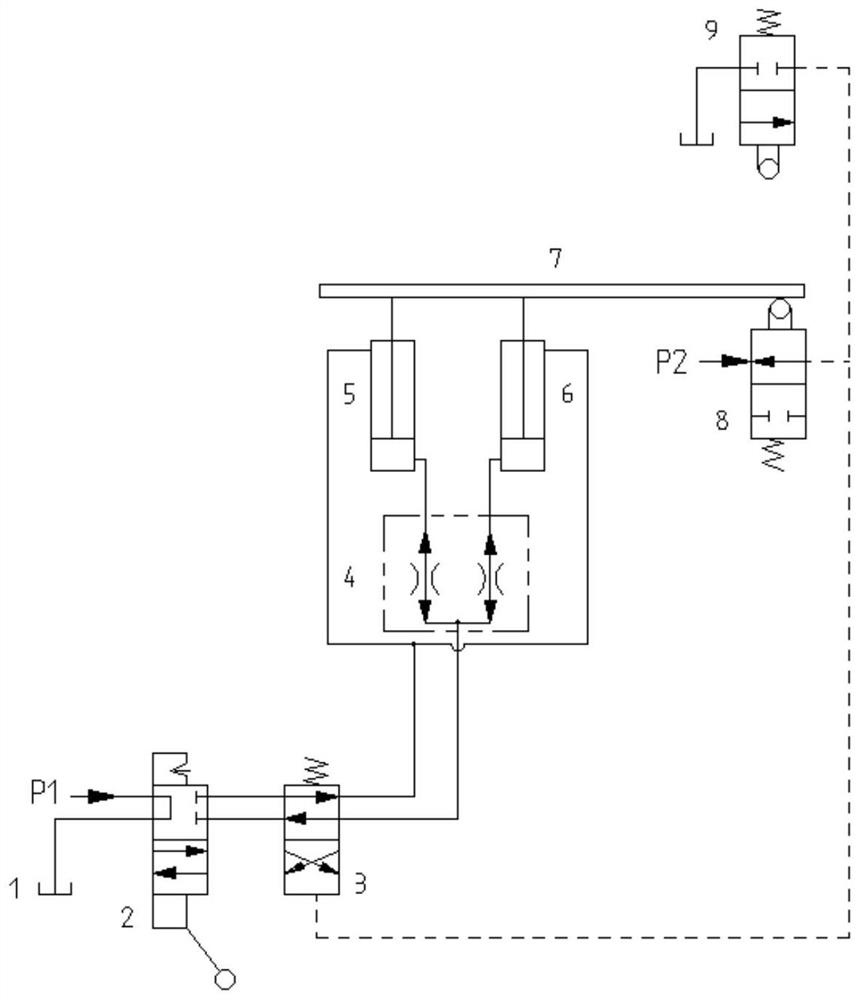 Synchronous and continuous drill rod conveying hydraulic system