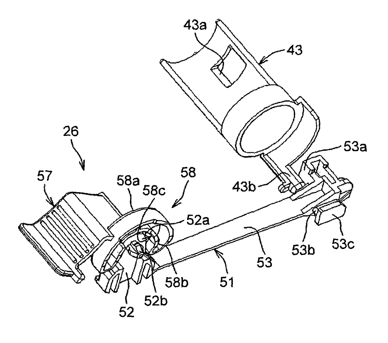 Toner container, developing device, process cartridge, and image forming apparatus that include an operating member to move a shutter for a toner outlet via a linking member