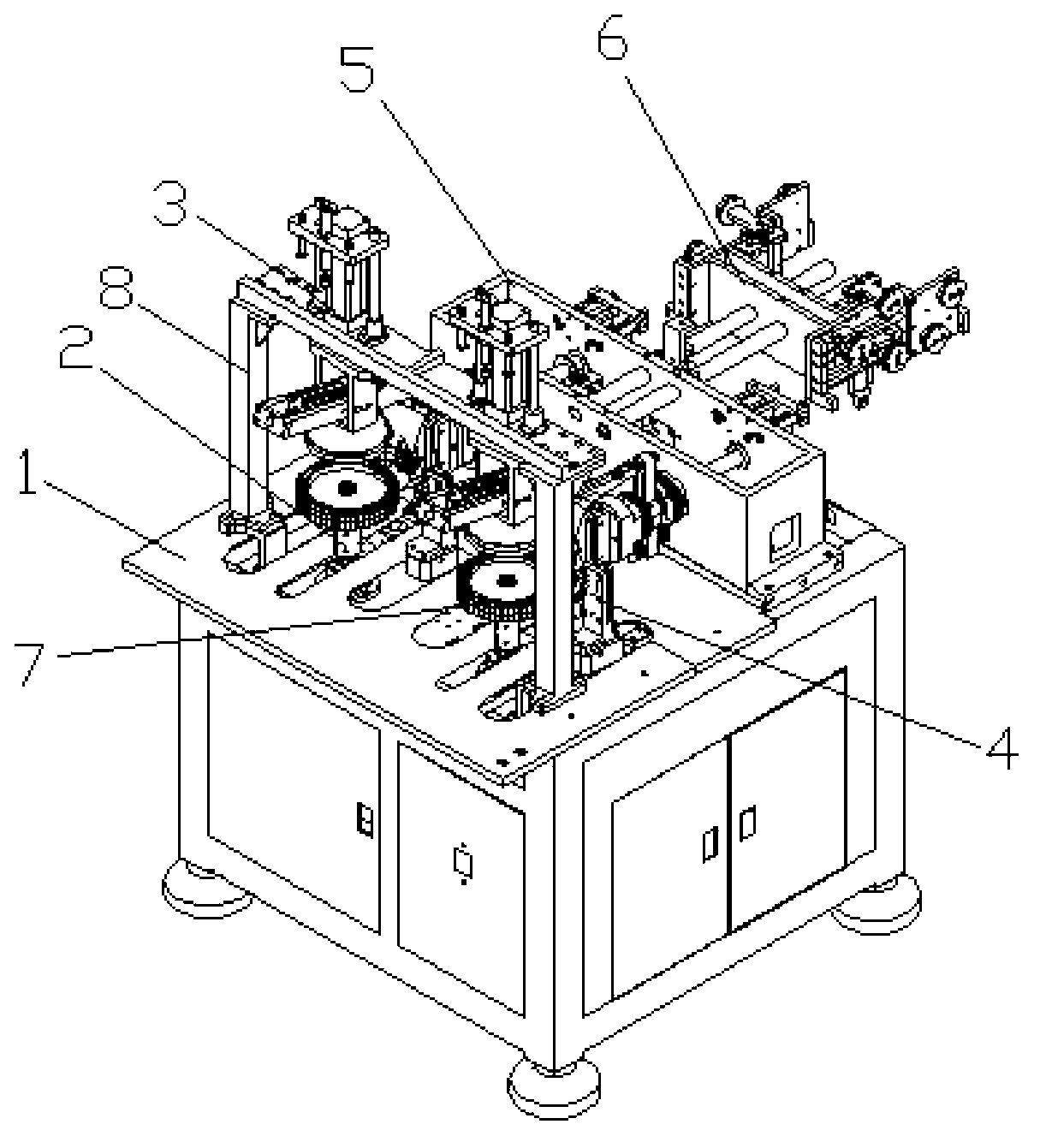 Automatic wire winding machine of motor stator of electric car