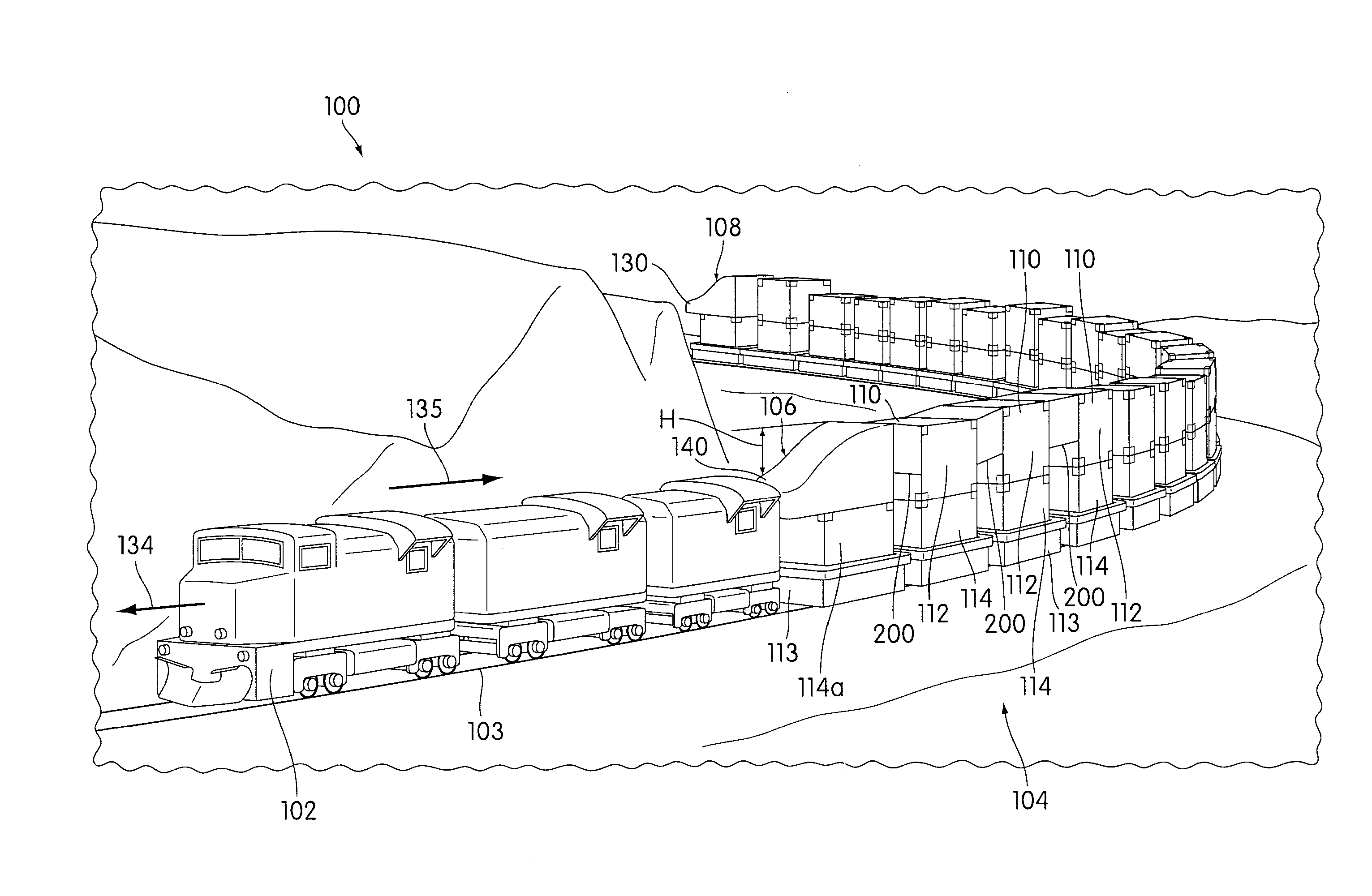 Aerodynamic pseudocontainers for reducing drag associated with stacked intermodal containers