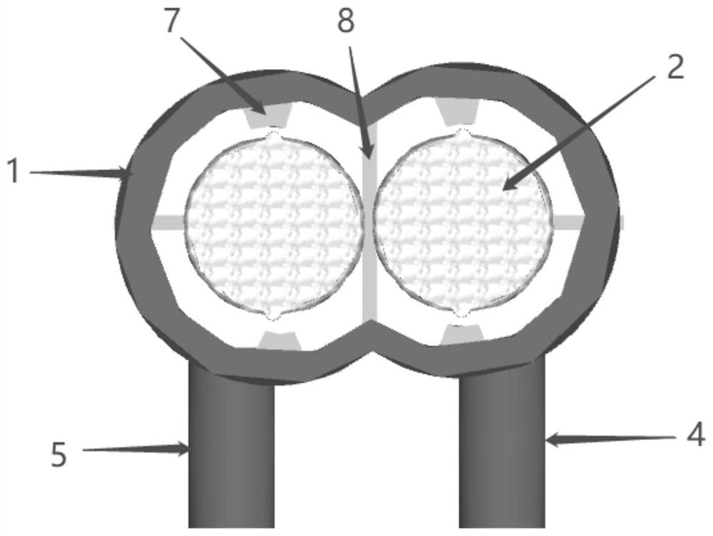 Threaded grouting sleeve suitable for side-by-side connection of double parallel bars