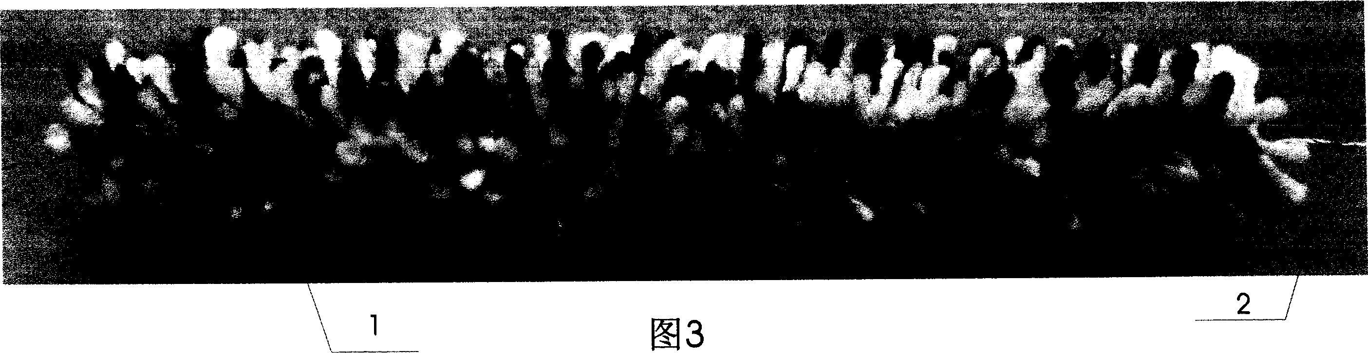 Chemical fiber down strip and its production method