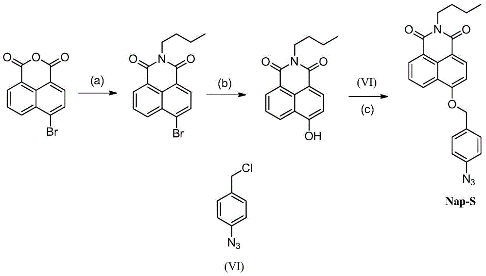 Fluorescence probe for detecting hydrogen sulfide as well as preparation method and application method of fluorescence probe