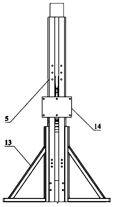 Undercarriage ejection main force transmission structure fatigue test device and test method thereof