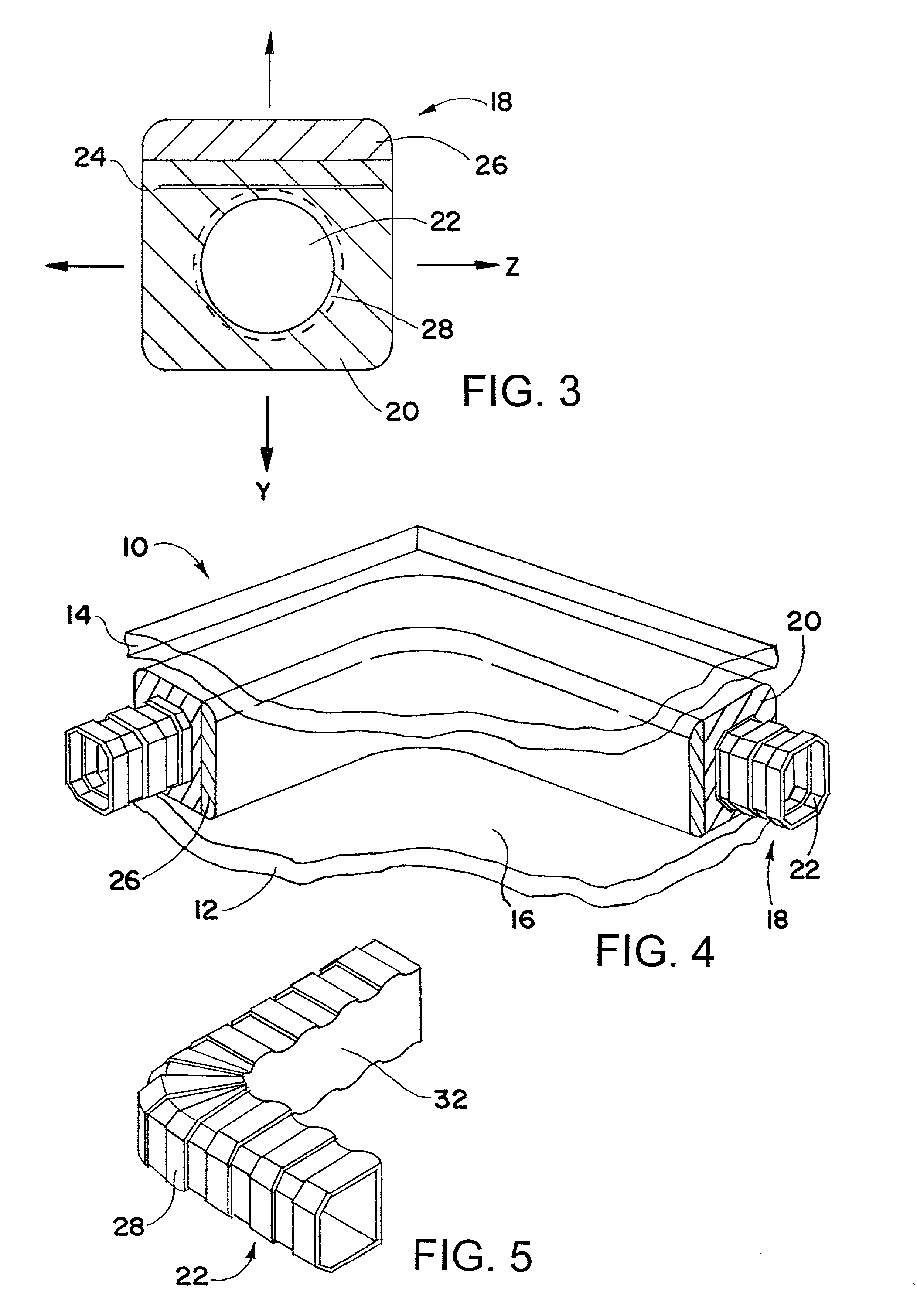 Ribbed tube continuous flexible spacer assembly