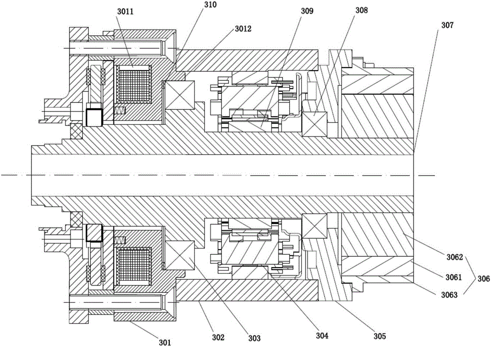 One-body motor integrating brake