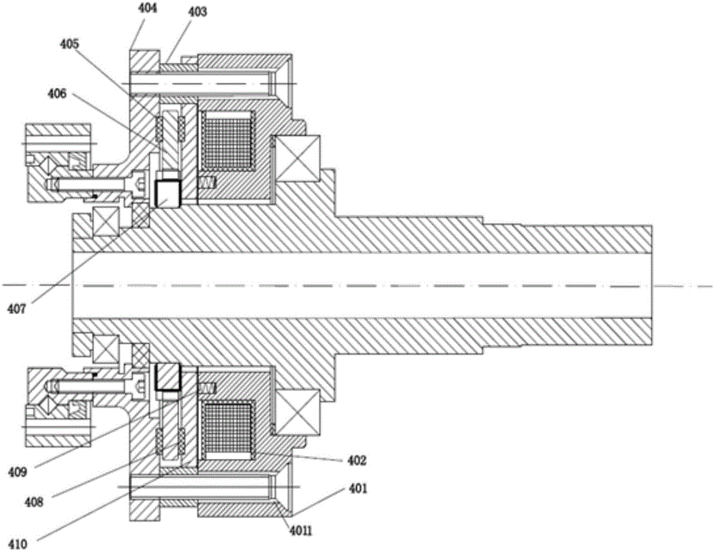 One-body motor integrating brake