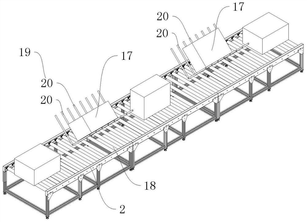 Automatic material overturning device for electron beam irradiation production and turnover treatment system